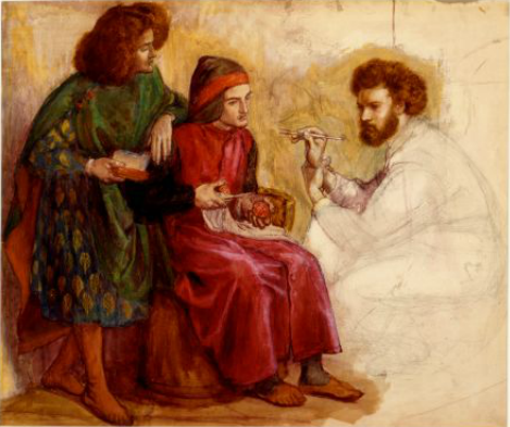 Giotto painting the Portrait of Dante - Rossetti